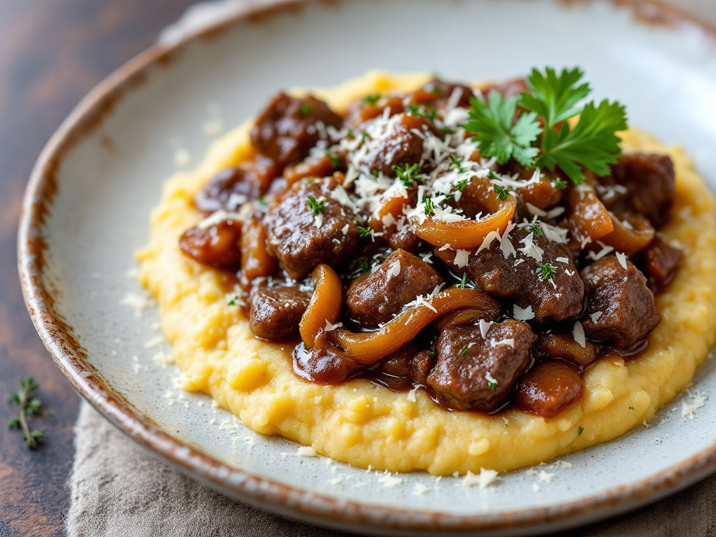Beef Goulash with Toasted Millet Polenta